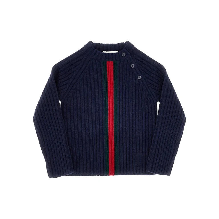 Wool sweater with Web Ribbon Kids 18-24