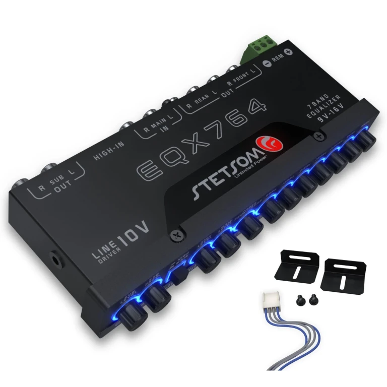 EQX764-7 Band Equalizer, Pre-Amp Car Audio Graphic Equalizer