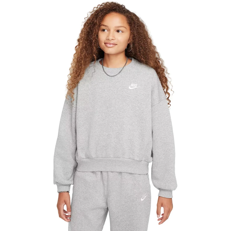 Sportswear Club Fleece Boxy Crew Neck Sweatshirt - Girls