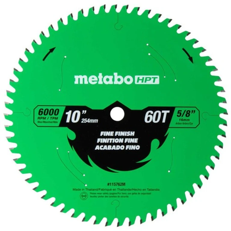 115762M 10 in. 60-Tooth Fine Finish Blade