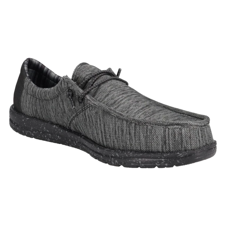 MEN'S LACE UP LOAFER - BLACK 7:- 7, Black