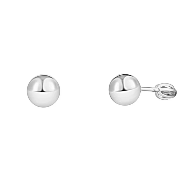 Minimalist Silver Button Earrings Svle1502Xh200 - Diameter: 0.4 Cm