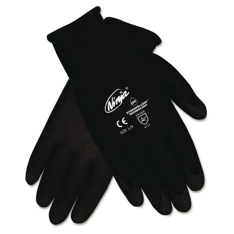 N9699S Ninja HPT PVC Coated Nylon Gloves - Small/Black (1-Dozen)
