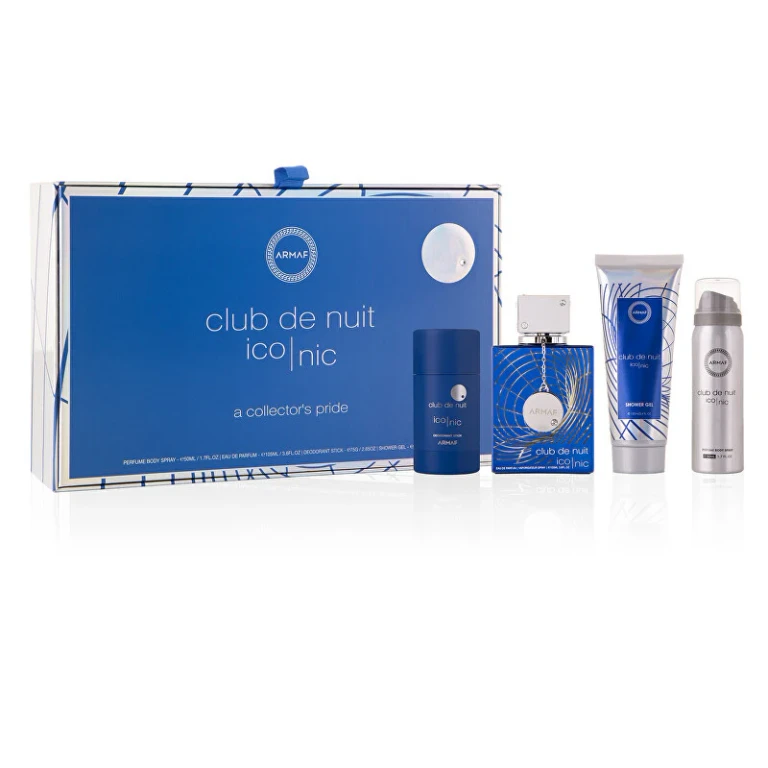 Club De Nuit Blue Iconic Set for Men Eau de Parfum 105 ml + Solid Deodorant 75 g + Deodorant Spray 50 ml + Shower Gel 100 ml