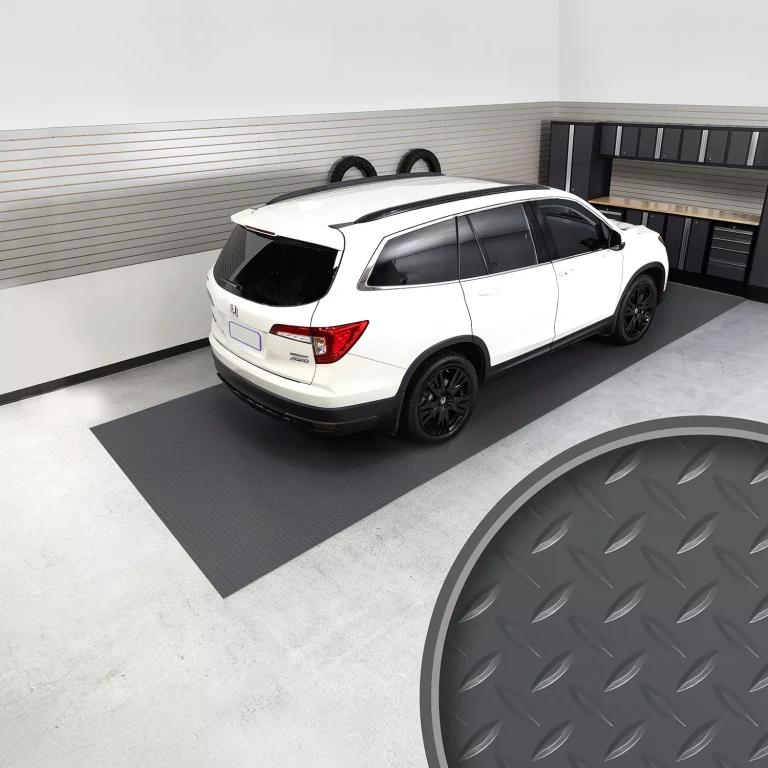8.5' x 22' Slate Grey Garage and Utility Flooring - Diamond Tread