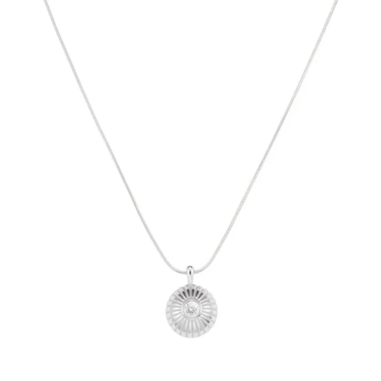 Shining Steel Necklace With Solo Pendant Jnbcs-J1207