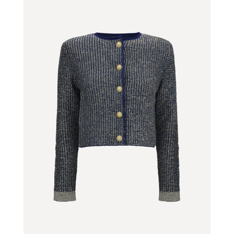 Quilted sequin Cardigan with decorative buttons Female 38