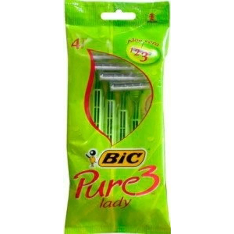 Pure 3 Lady Disposable Bath Shower Razor 4 Pieces
