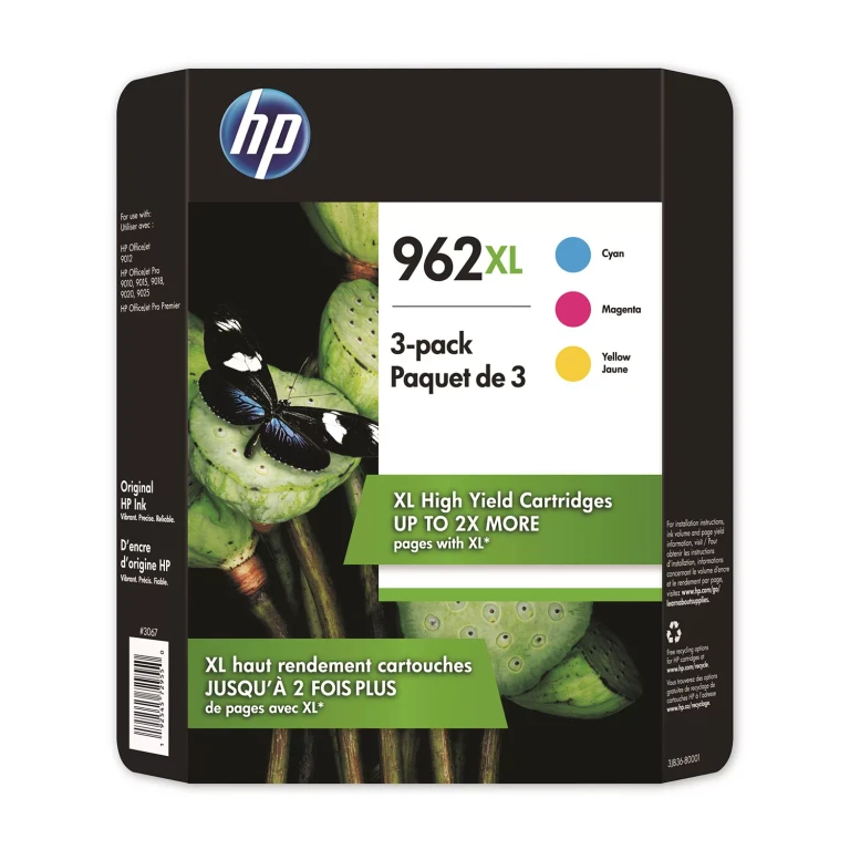 962XL High Yield 3 Pack Cyan/Magenta/Yellow Original Ink Cartridge