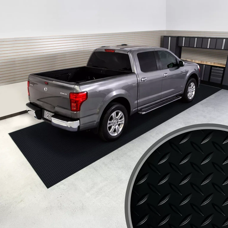 Diamond Tread Midnight Black Vinyl Garage and Utility Flooring - 8-1/2-Ft x 24-Ft
