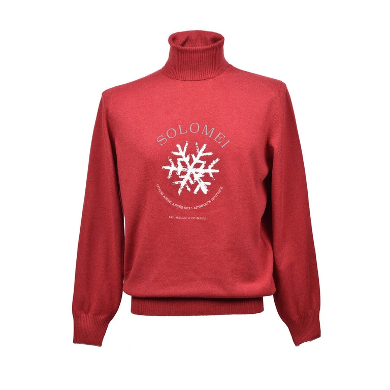 Red Cashmere Turtleneck Sweater