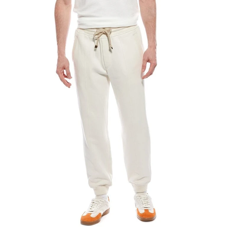 Cream Drawstring Jogger Pants