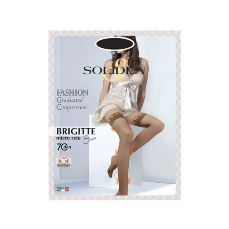 Brigitte Micro Sheer Mesh Hold Ups 12 15mmHg 4L Paprika