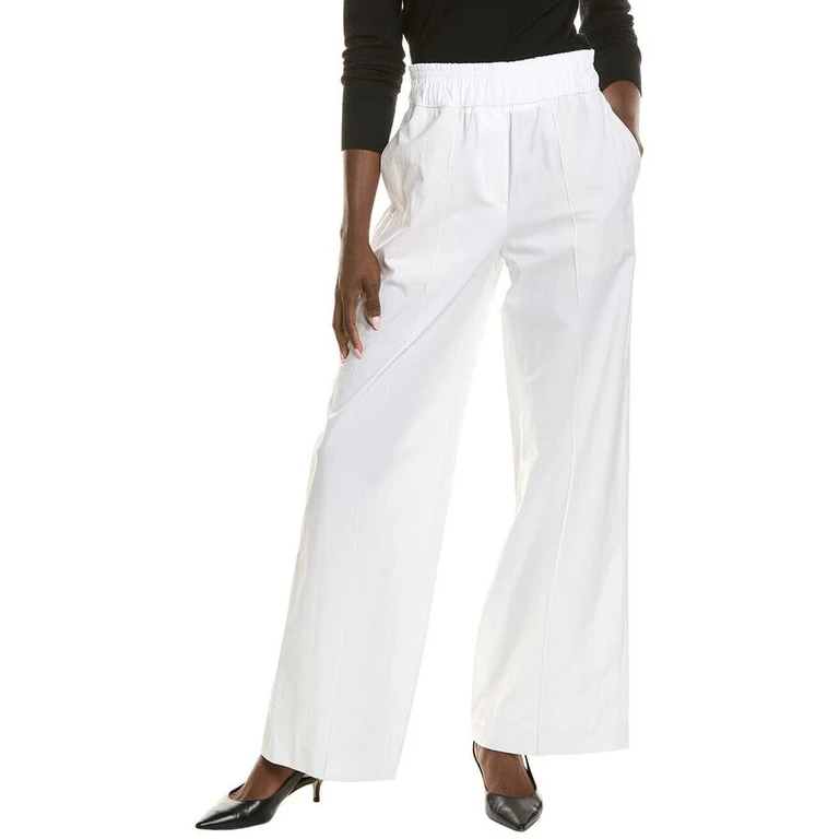 Optical White Wide-Leg Trousers