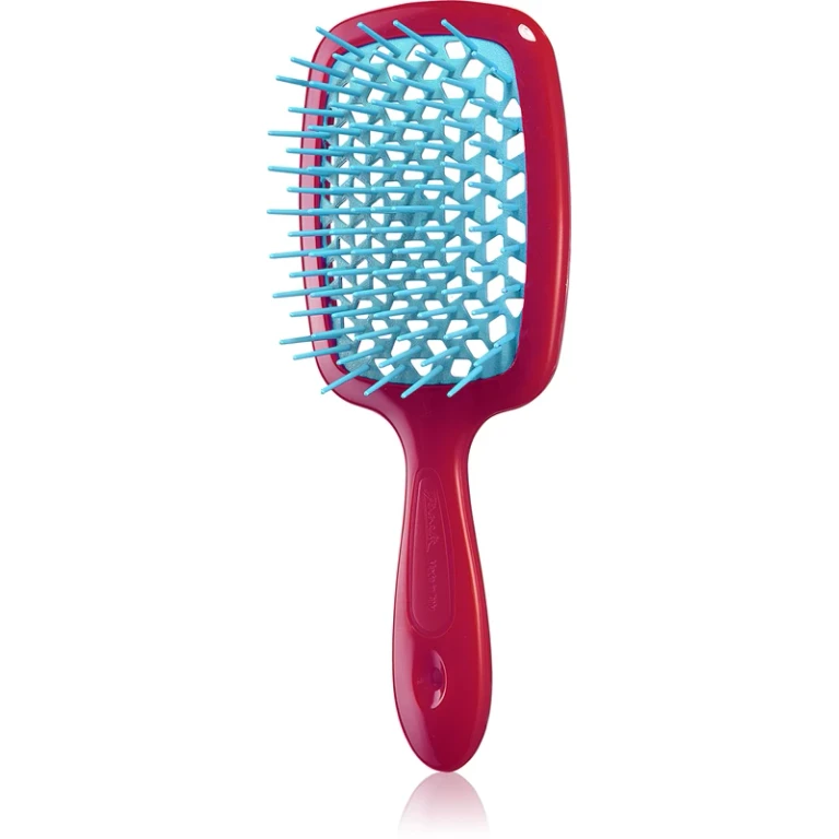 Superbrush large flat brush for hair fuchsia green