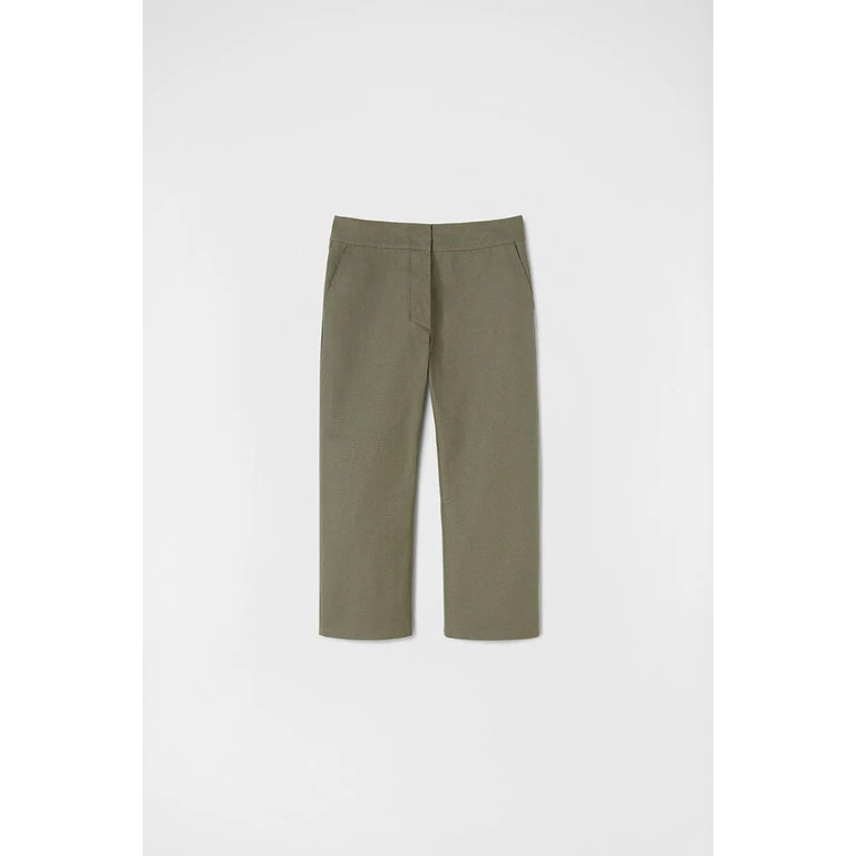 Olive Straight Leg Trousers
