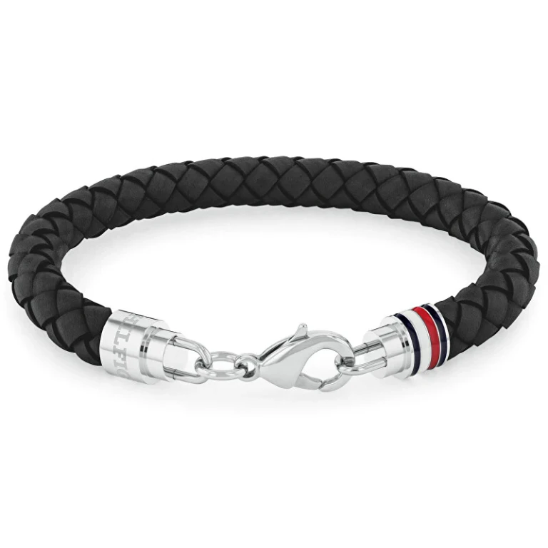 Elegante Men's Black Leather Bracelet Tyson 2790545