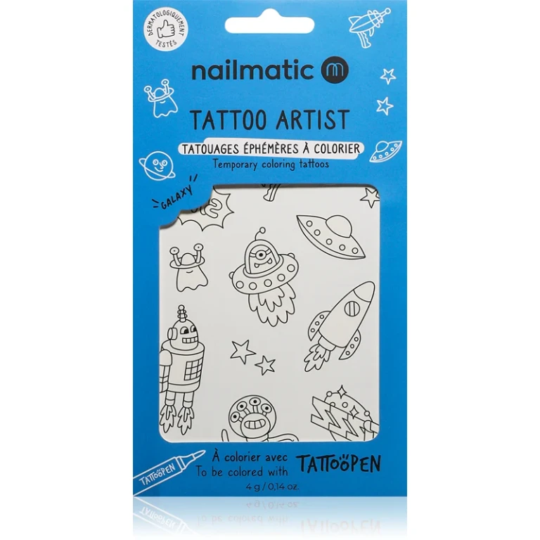 Tattoo Artist Temporary Coloring Tattoos Children's Tattoo 3 Years+ Galaxy 9x16.3 cm