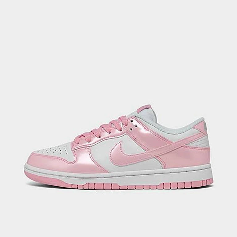 Women's Dunk Low SE Casual Shoes in White/Metallic Silver Size: 5.0