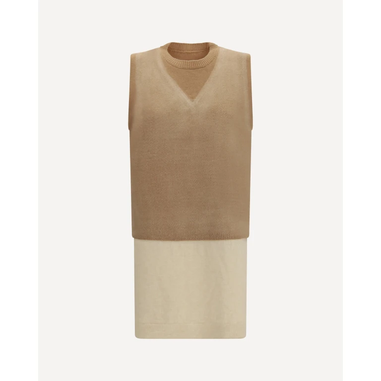 MARGIELA Double-layer wool Knit Vest Female M