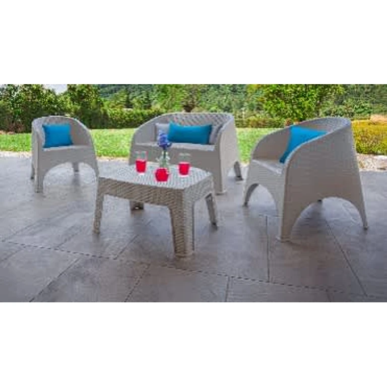 Taupe 3-piece chair and table set