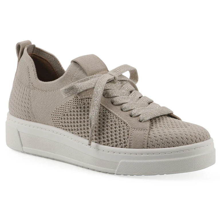 WOMEN'S LACE UP SNEAKER - TAUPE 6:- 6, Taupe