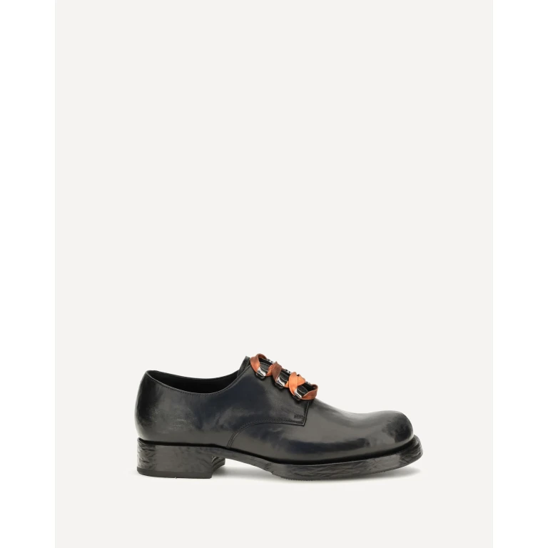 Distressed leather lace-up Shoes Male 9
