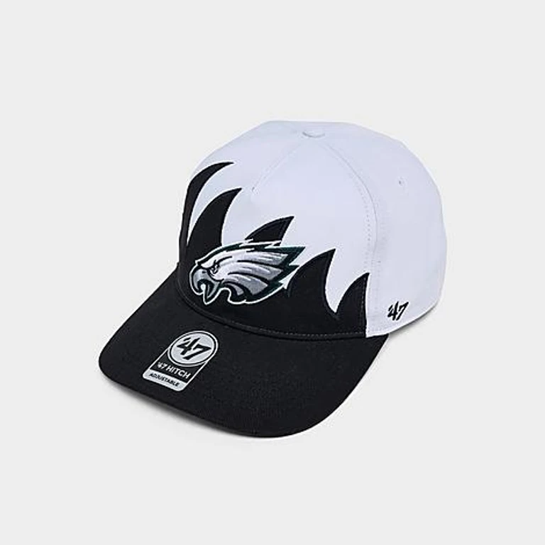 '47 Philadelphia Eagles NFL HITCH Jagged Snapback Hat in White/Black