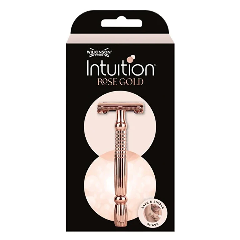 Intuition Double Edge Metal Women's Razor Rose Gold (Razor) + 10 Blades