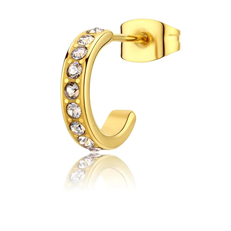 Single Hoop Earring With Crystals Snap Snp37