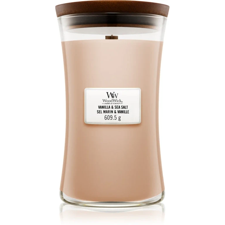 Vanilla & Sea Salt Scented Candle with Wooden Wick 609.5g