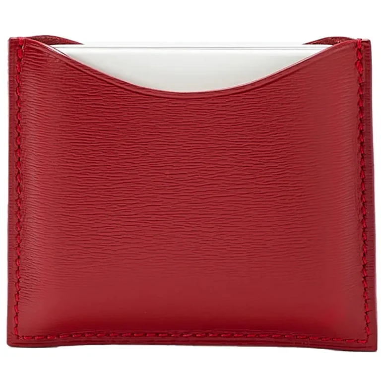 Compact red leather case La Bouche Rouge