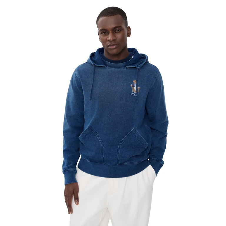 Original Label Indigo Terry Newport Bear Hoodie Newport Bear/Dark Indigo M