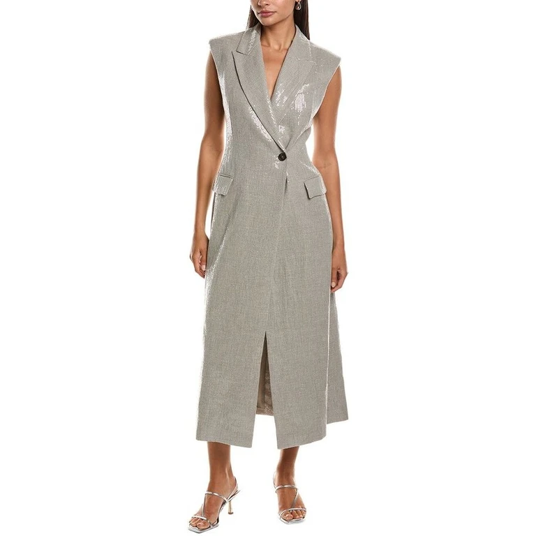 Wolight Grey Sleeveless Tailored Dress