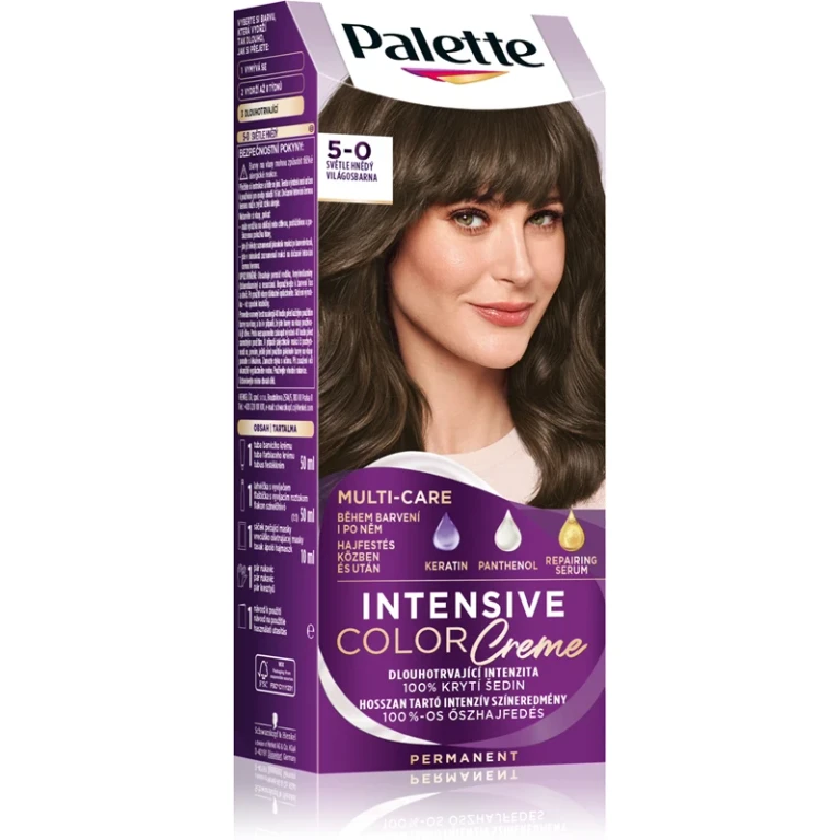 Palette Intensive Color Creme permanent hair dye color 5-0 N4 light brown