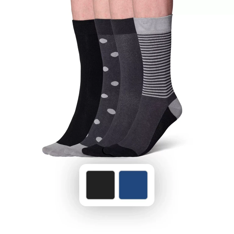 4-Pack Crew Sock - Grey Pack One Size:- One Size, Grey Pack