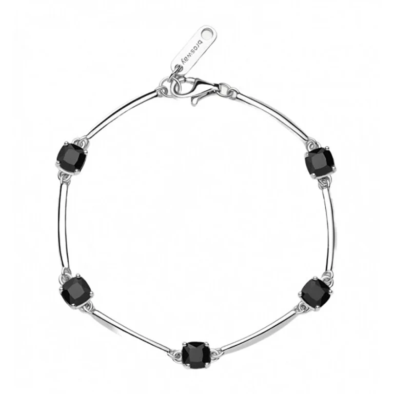 Fancy Mystery Black Silver Bracelet with Cubic Zirconia FMB04
