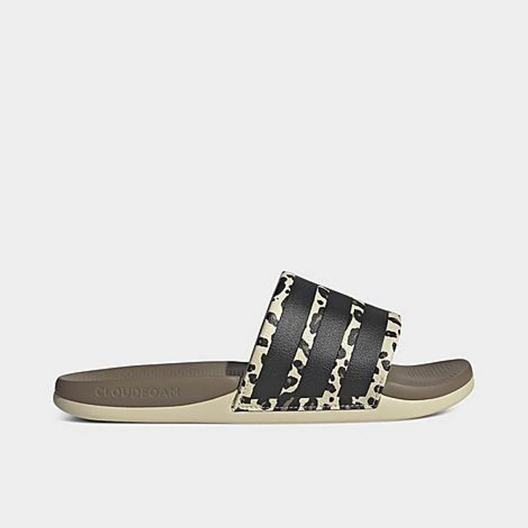 Women's Adilette Comfort 2.0 Slide Sandals in Crystal Linen/Core Black/Crystal Linen Size: 5.0