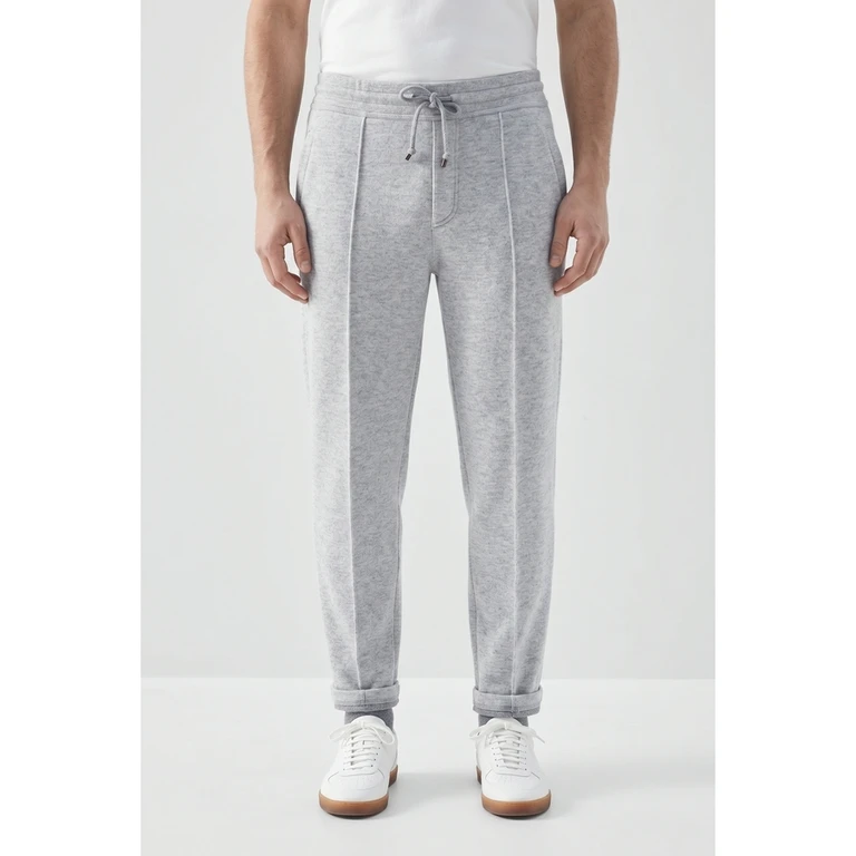 Light Grey Wool Jogger Trousers