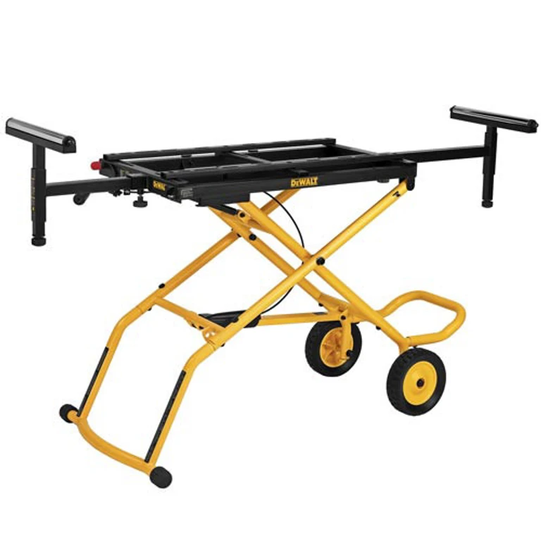 DWX726 25 in. x 60 in. x 32.5 in. Heavy-Duty Rolling Miter Saw Stand - Yellow/Black