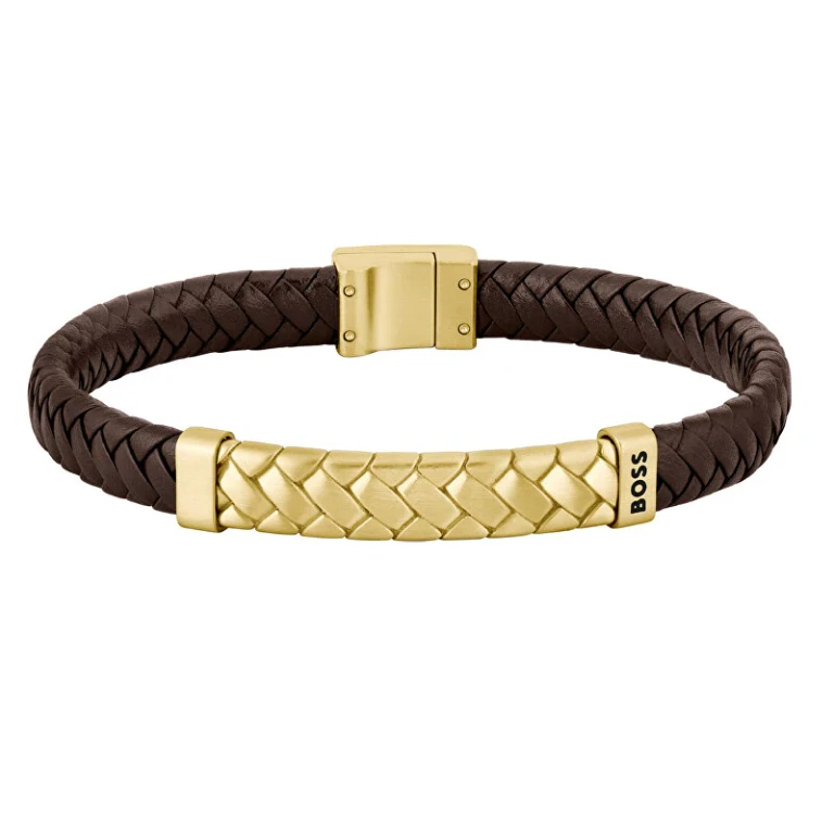 Elegante Custom Men's Leather Bracelet 1580675 - Length: 19 Cm