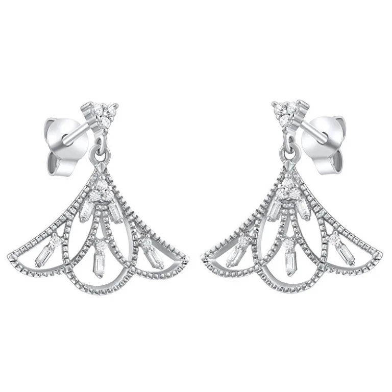 Designer Silver Earrings with Zirconia Mw14500