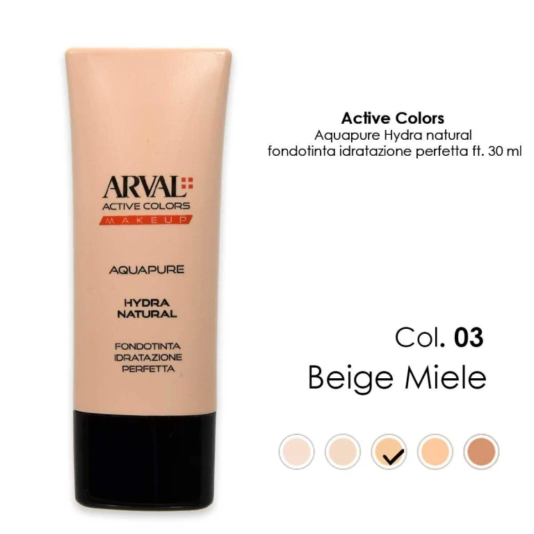 AQUAPURE - Hydra-natural n. 03 - honey beige perfect hydration foundation ft 30ml
