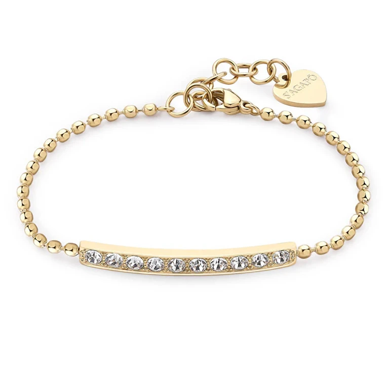 Elegante Gold-Plated Bracelet with Clear Crystals Dazzly Sdz17
