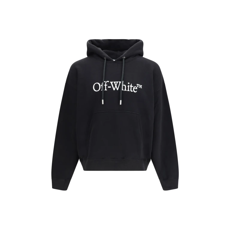 Hoodie Big Logo Bookkish Over Black/White