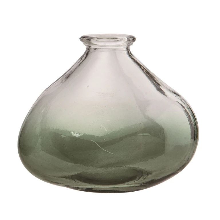 4.5 Inch Clear Glass Spring Curved Bud Vase Decorative Home Accent for Floral Arrangements