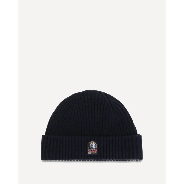 Beanie in ribbed knit with logo Male S-M