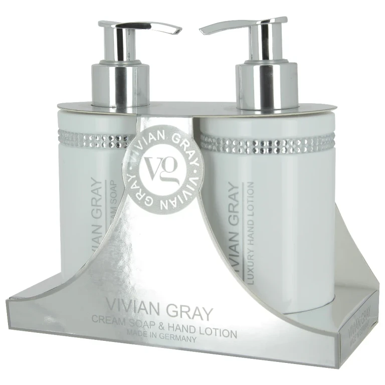 Vivian Grey Crystals Set: White Crystals Moisturizing Hand Lotion 250 ml + White Crystals Liquid Cleansing Soap 250 ml