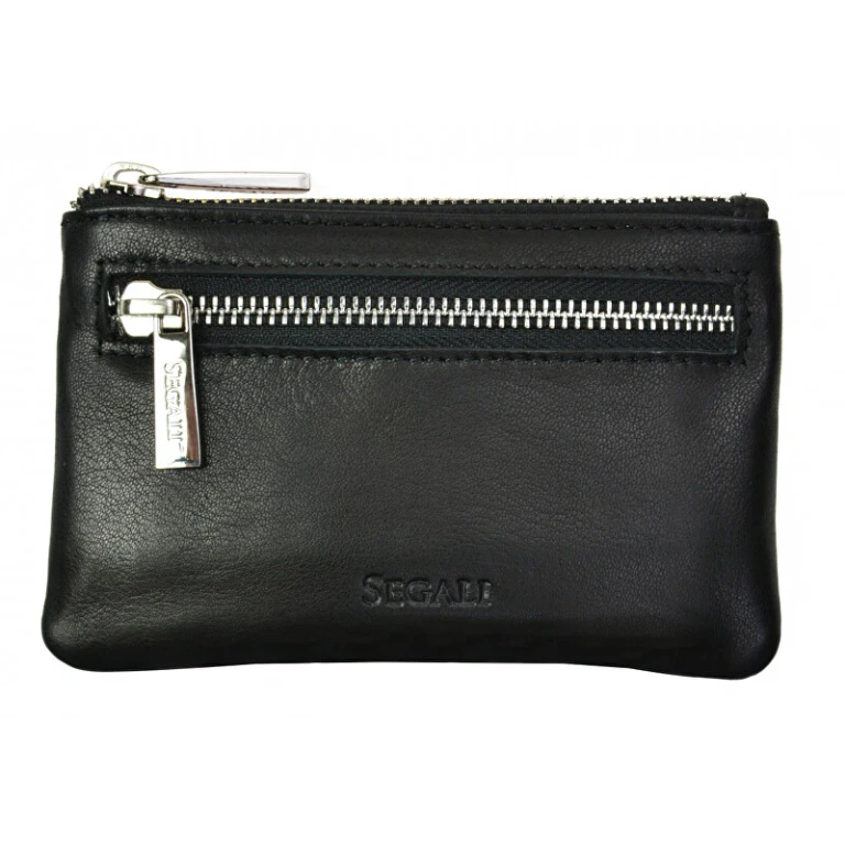 Mini Wallet-Keychain in Leather 7291 black