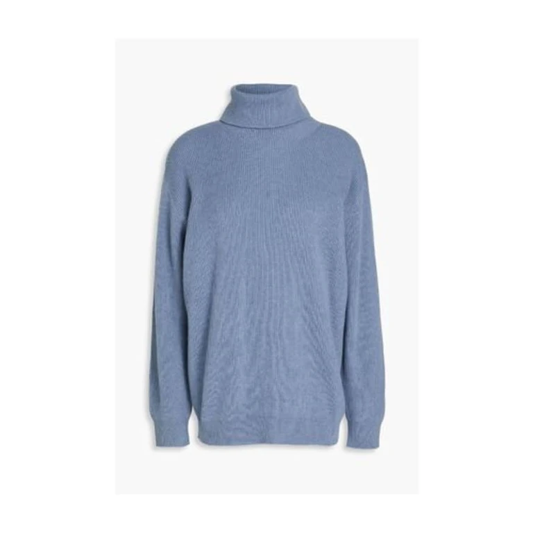 Stone Blue Turtleneck Knit Sweater